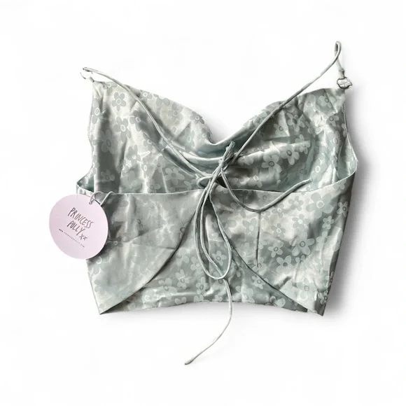 Princess Polly Corset Crop Top Green Daisy Cottagecore Fairy Romantic  size 10 - Picture 4 of 4